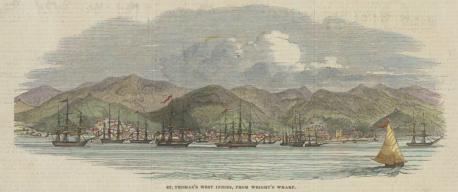 Illustrated London News (ILN), St Thomas - Charlotte Amalia Harbour, 1844