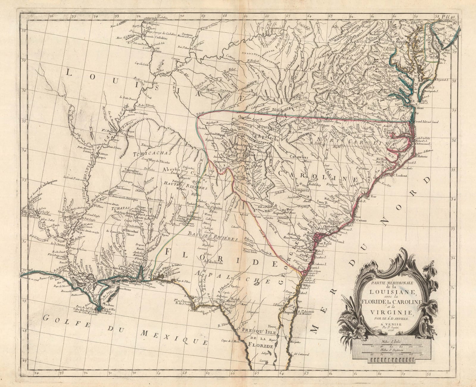 Francois Santini, Louisiana, Florida and the Carolinas, 1776