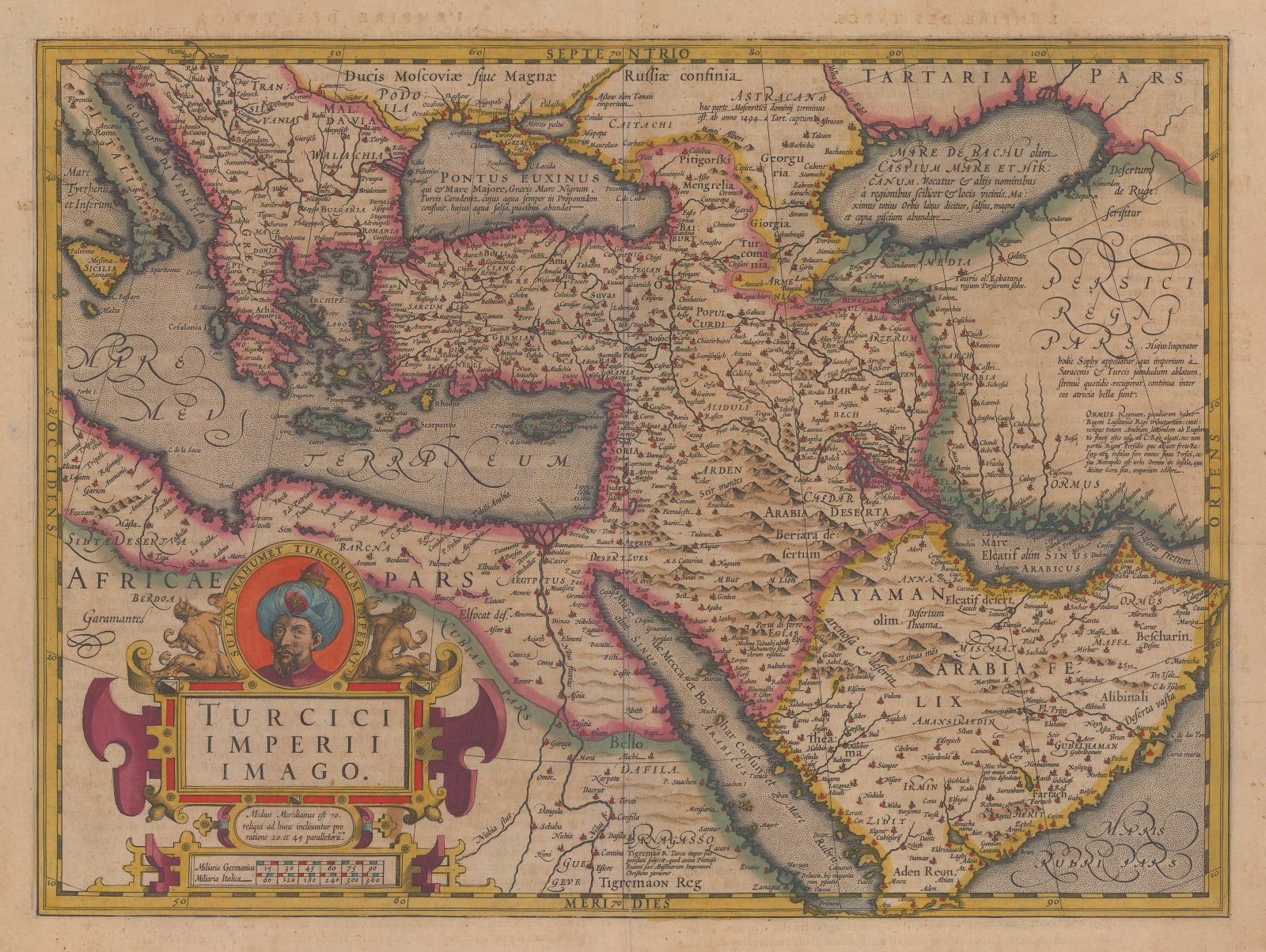 Mercator Hondius, Dutch Golden Age map of the Middle East , 1620 c.