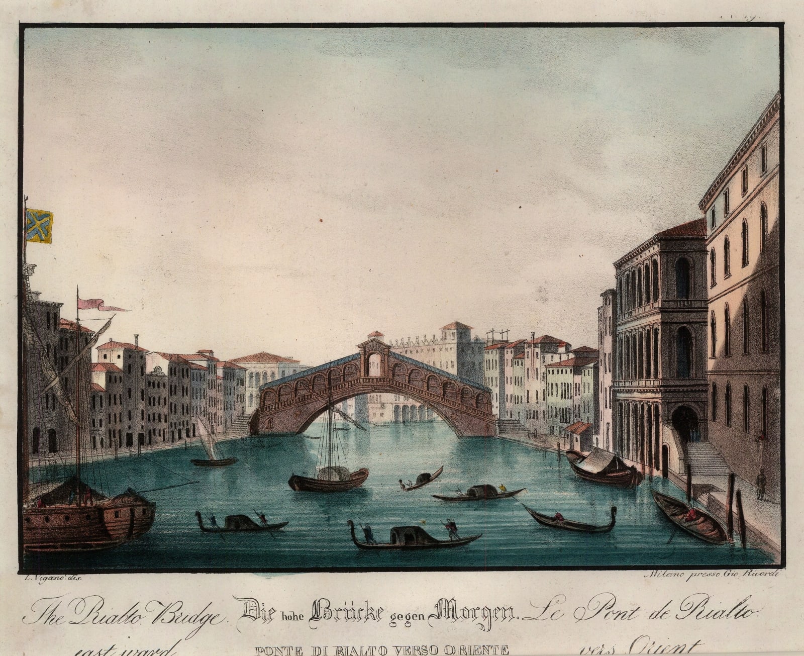V.L. Vigano, Italy - Venice, Rialto, 1850 c.