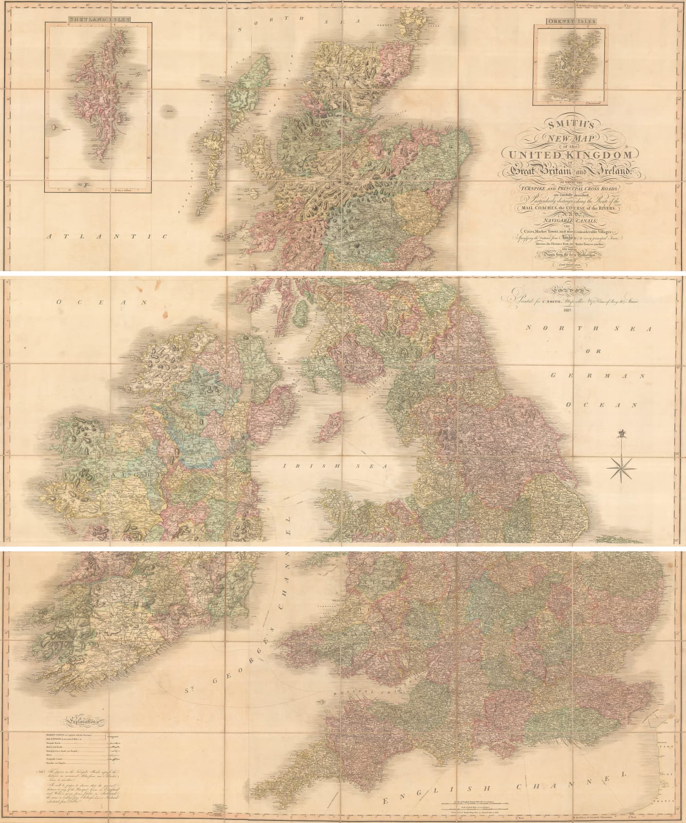 Charles Smith, Smith's New Map of the United Kingdom, 1827