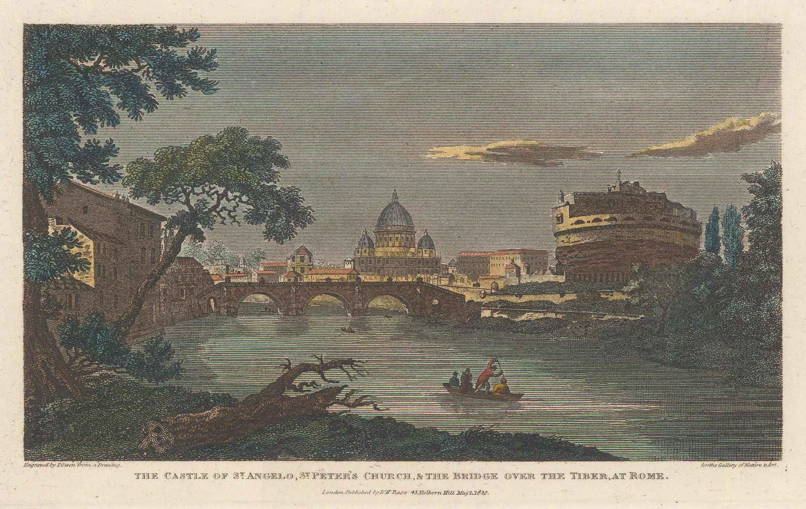 Rev. Edward Polehampton, Rome - St. Peter's Church and Castle of St. Angelo, 1821