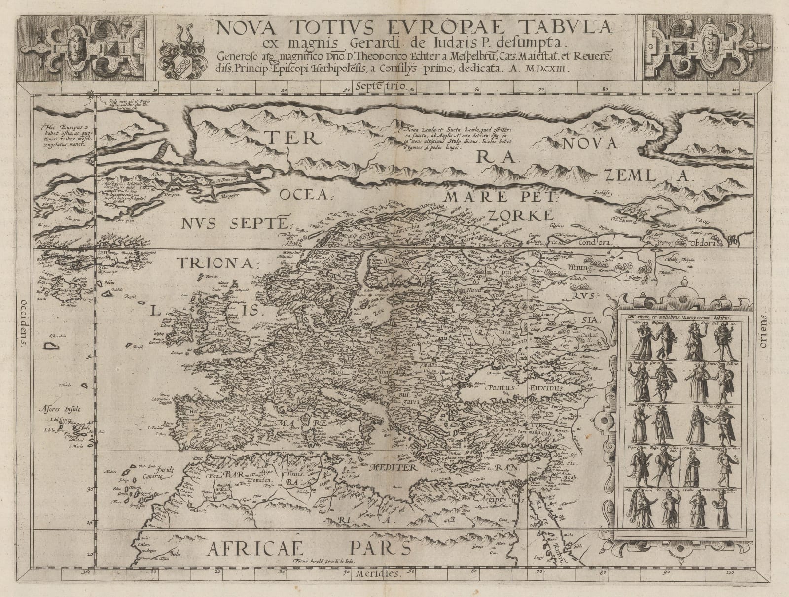 Gerard & Cornelis De Jode, Rare early map of Europe, 1593