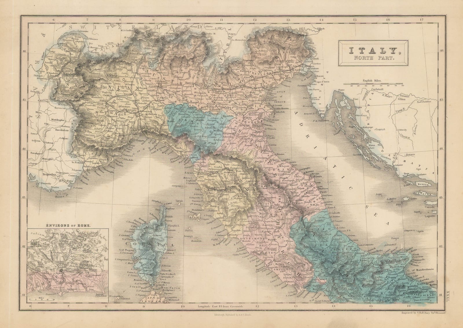 A. & C. Black, Northern Italy and Corsica, 1856