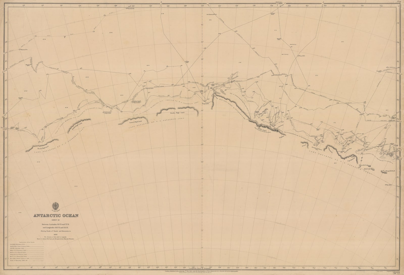 British Admiralty, Wilkes Land, Adelie Land & George V Land, 1904