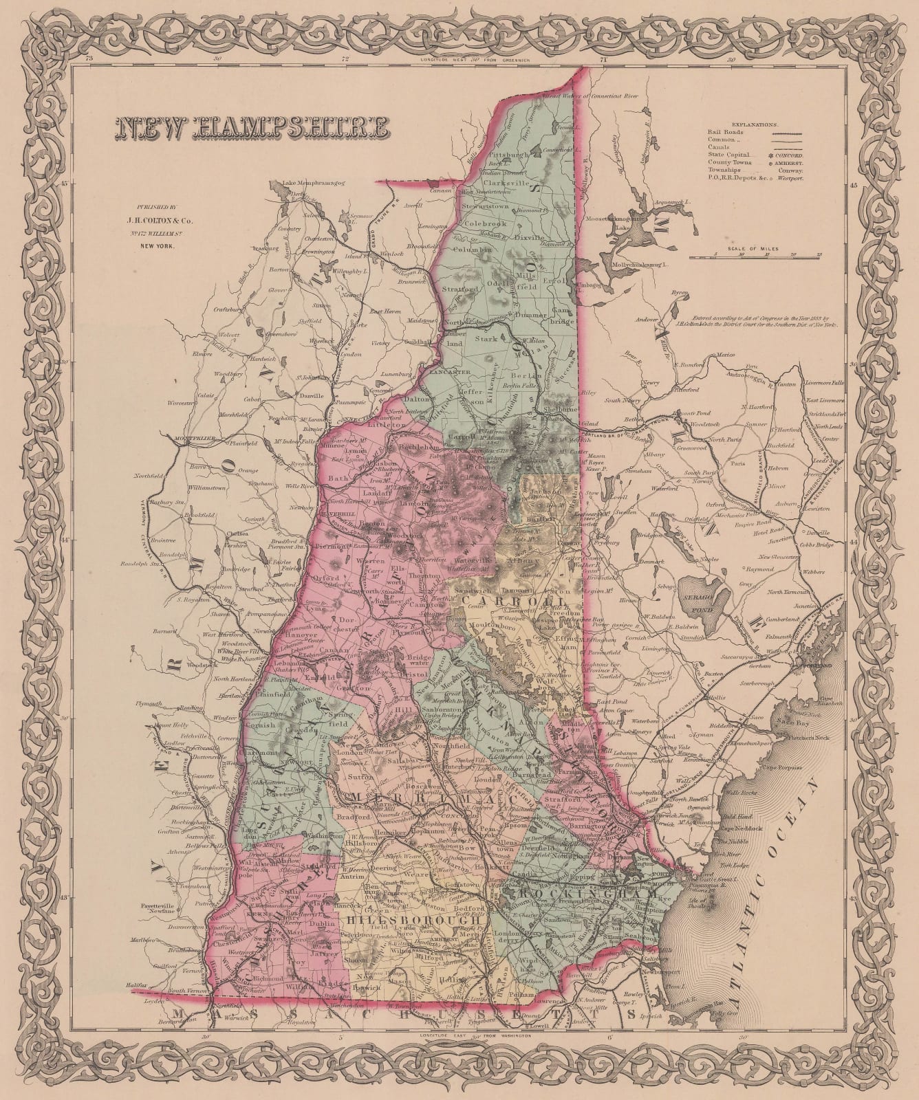 George Woolworth Colton, Colton's New Hampshire, 1855
