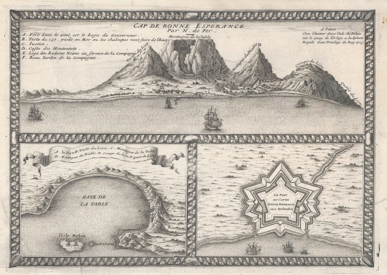 Nicolas de Fer, Cape of Good Hope, 1705