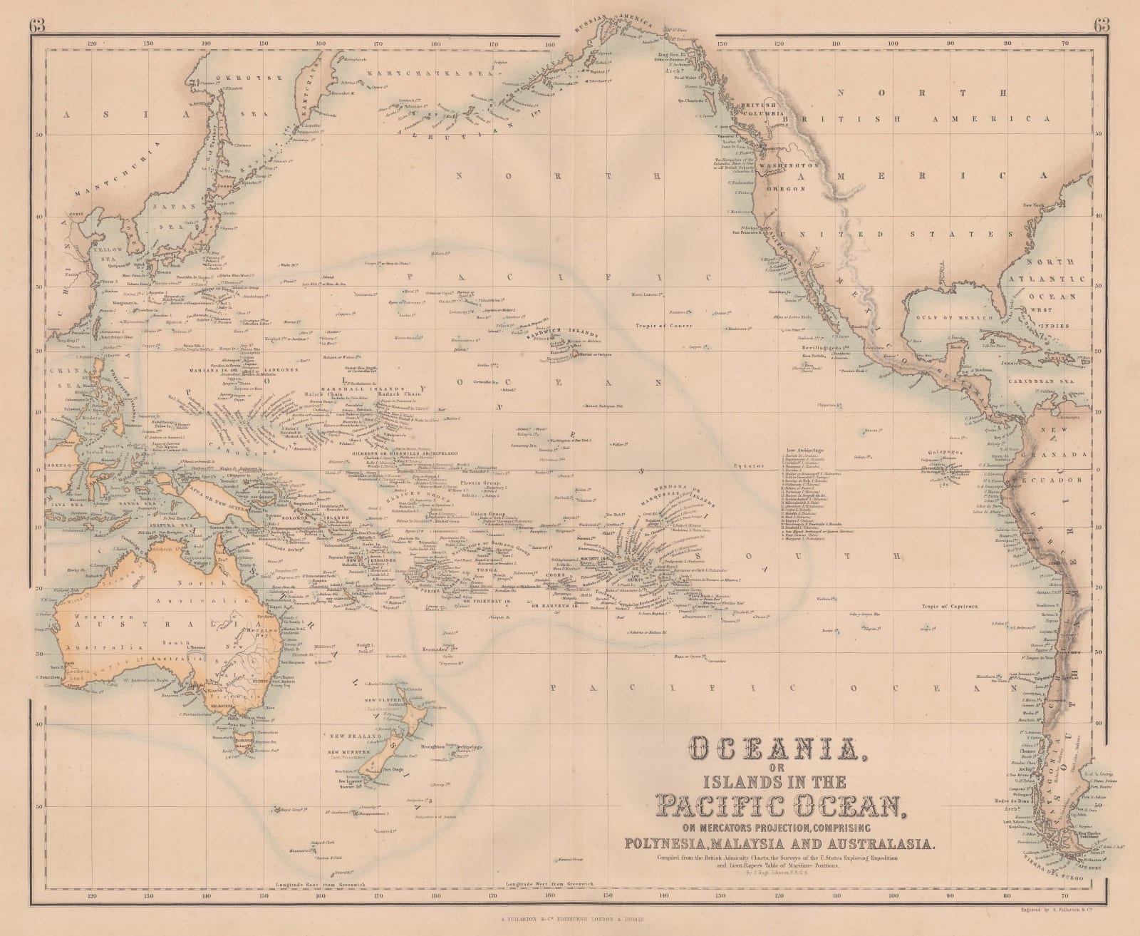 Archibald Fullarton, Oceania and Pacific Ocean, 1870 c.