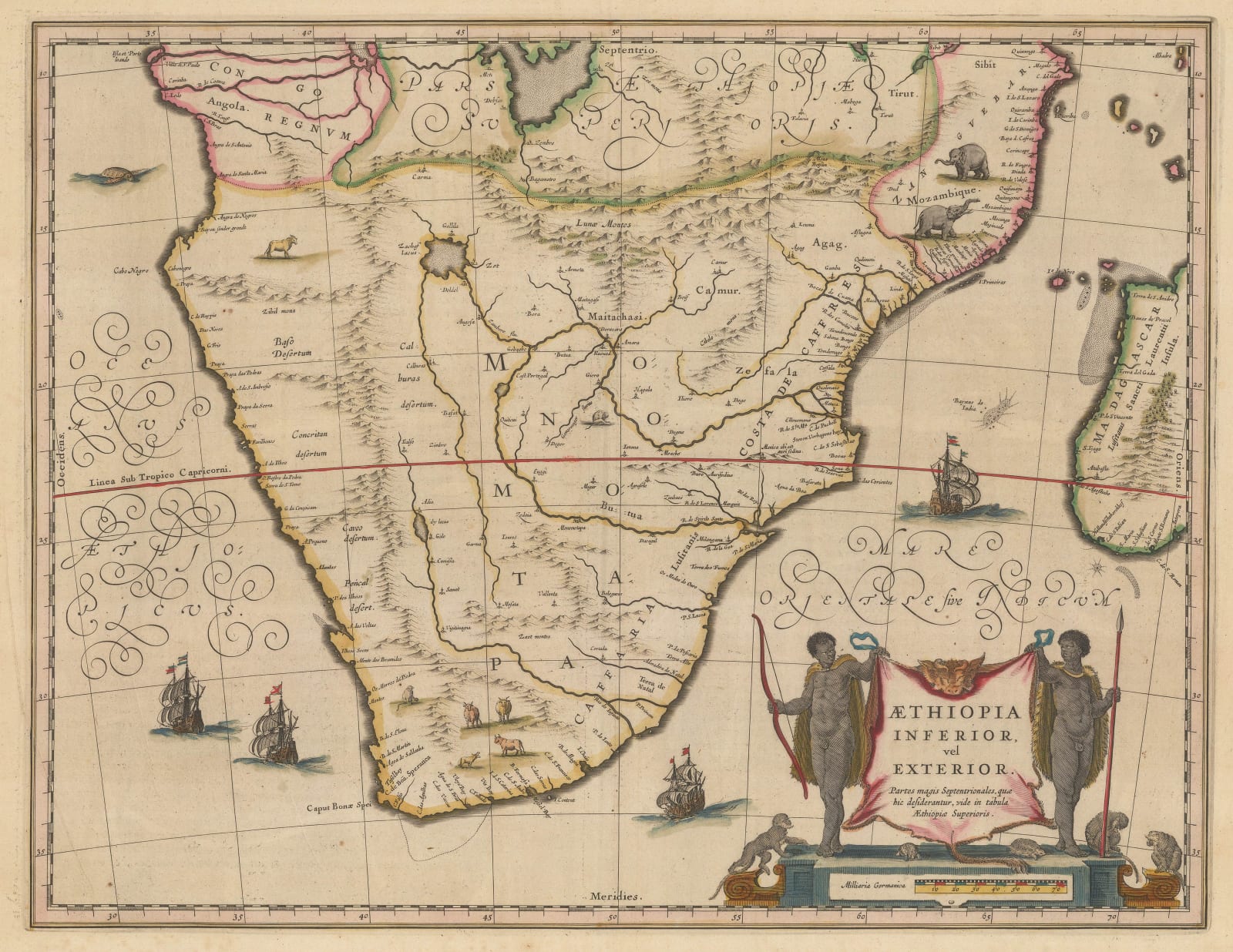 Willem & Jan Blaeu, Southern & Central Africa, 1640 c.