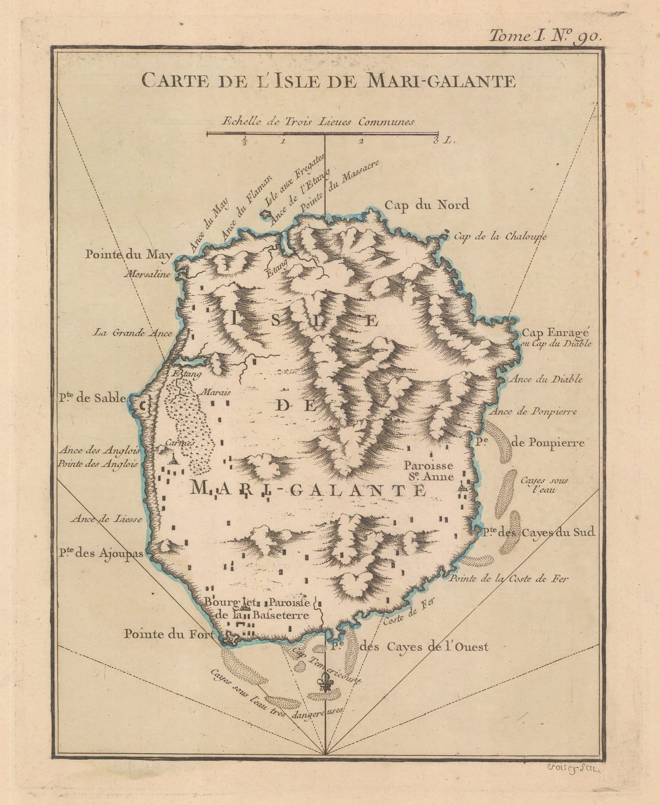 Jacques-Nicolas Bellin, Marie-Galante, Guadeloupe, 1764