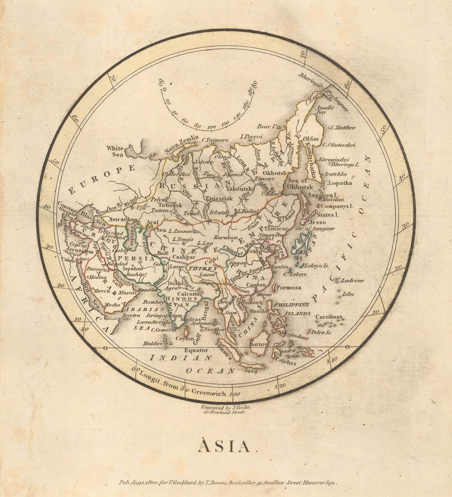 George Cooke, Asia, 1800