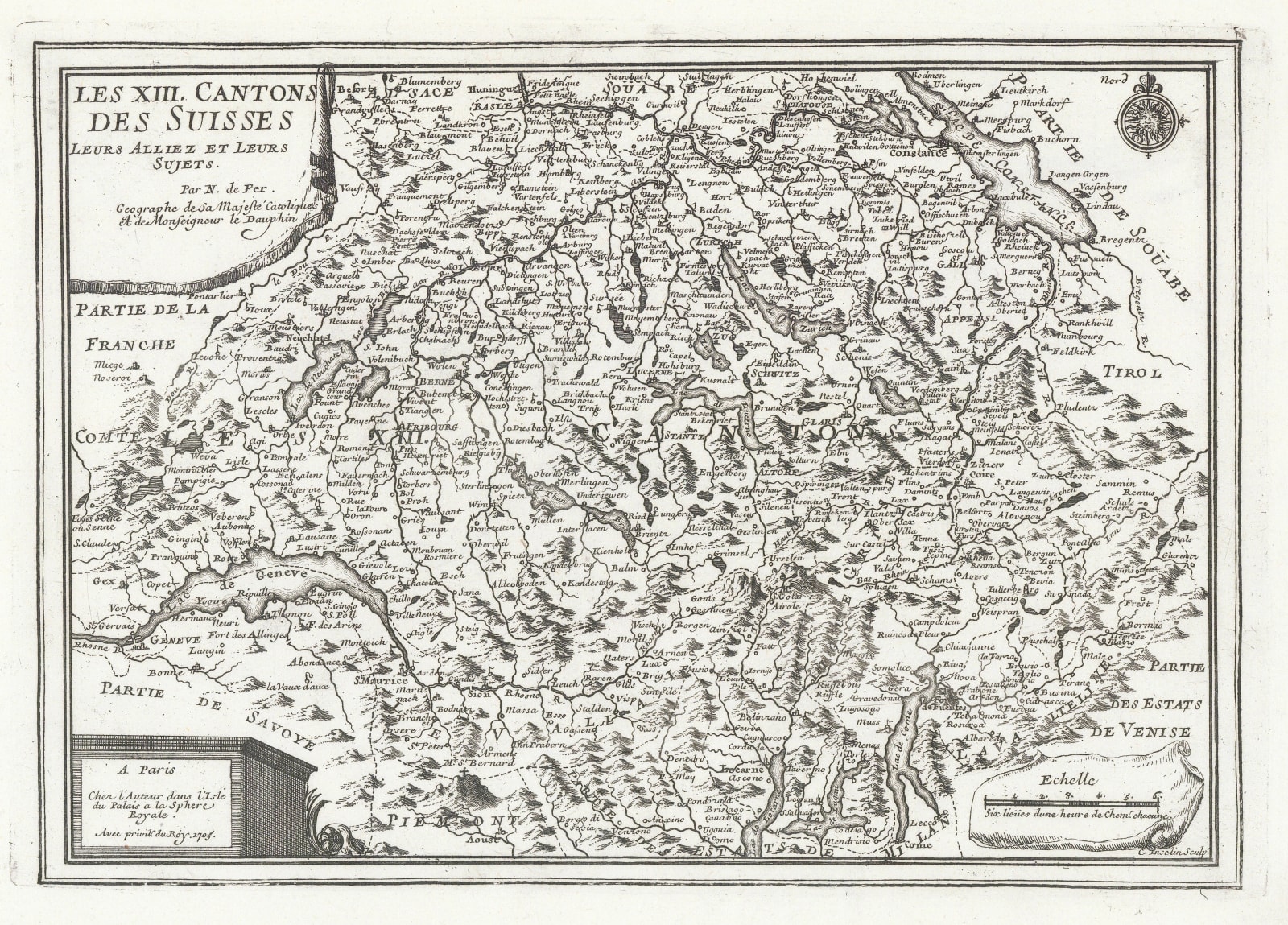 Nicolas de Fer, Switzerland, 1705