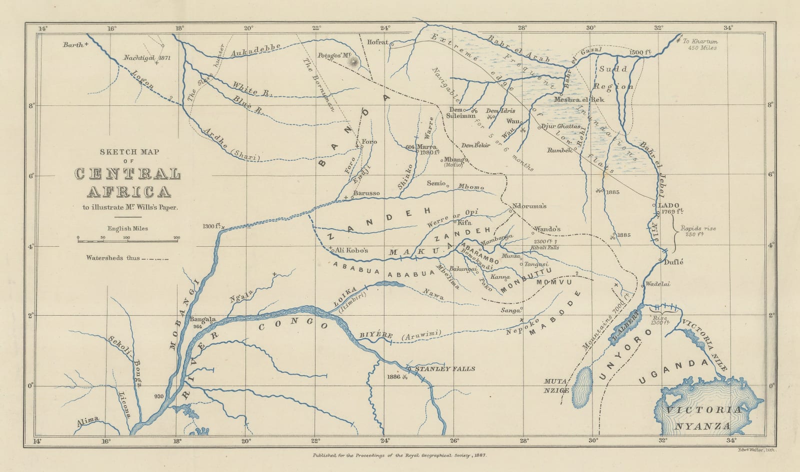 Royal Geographical Society (RGS), Headwaters of the Congo and Nile Rivers, 1887
