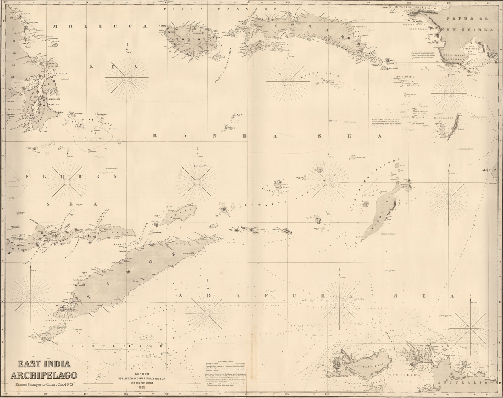 James Imray, East Indian Archipelago. (Eastern Passages to China. Chart No.2), 1863