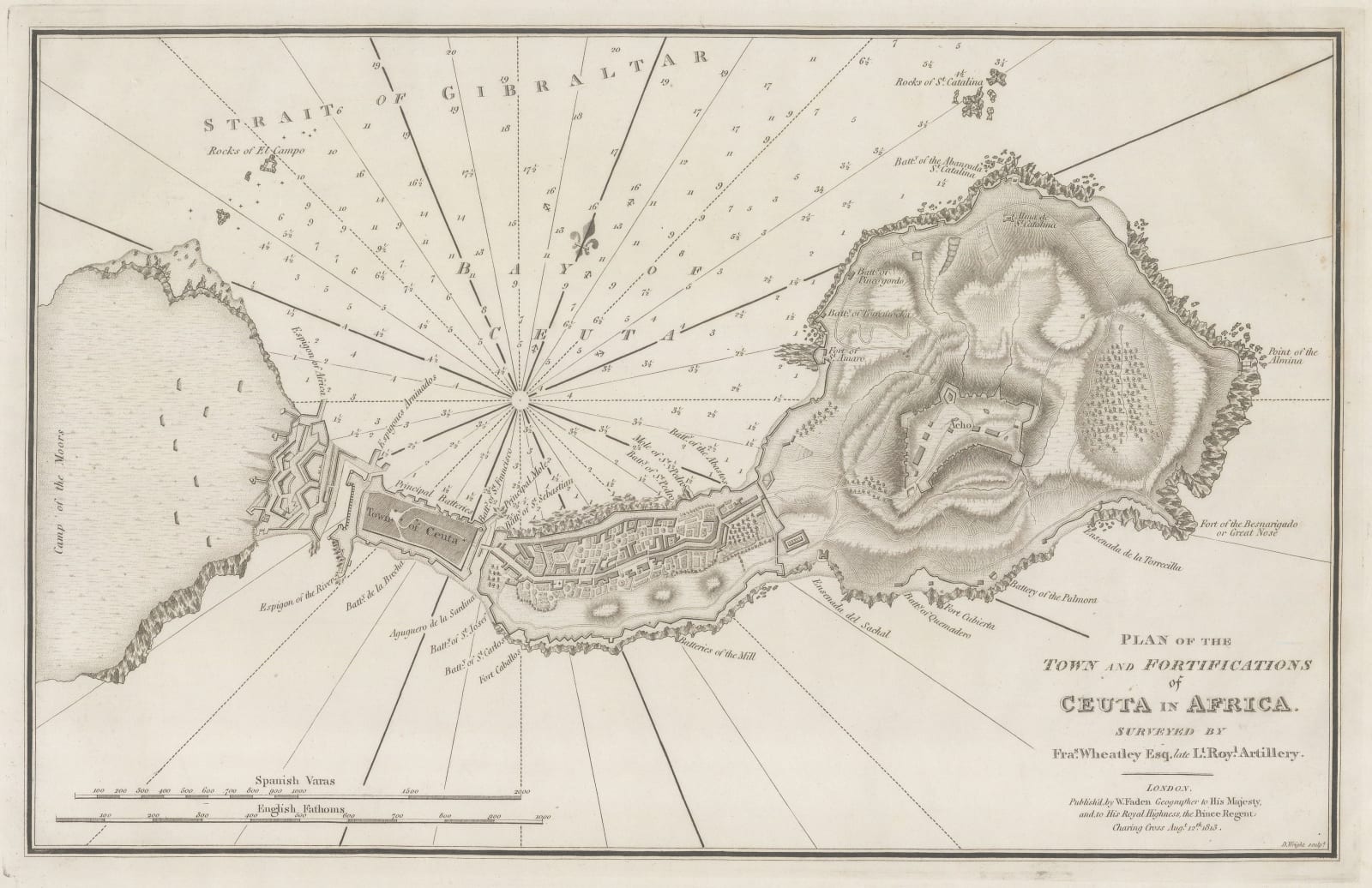 William Faden, Plan of the Town and Fortifications of Ceuta, 1813