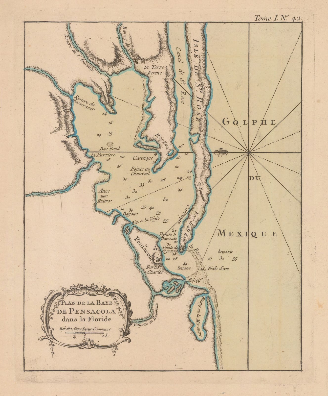Jacques-Nicolas Bellin, Pensacola, Florida, 1764
