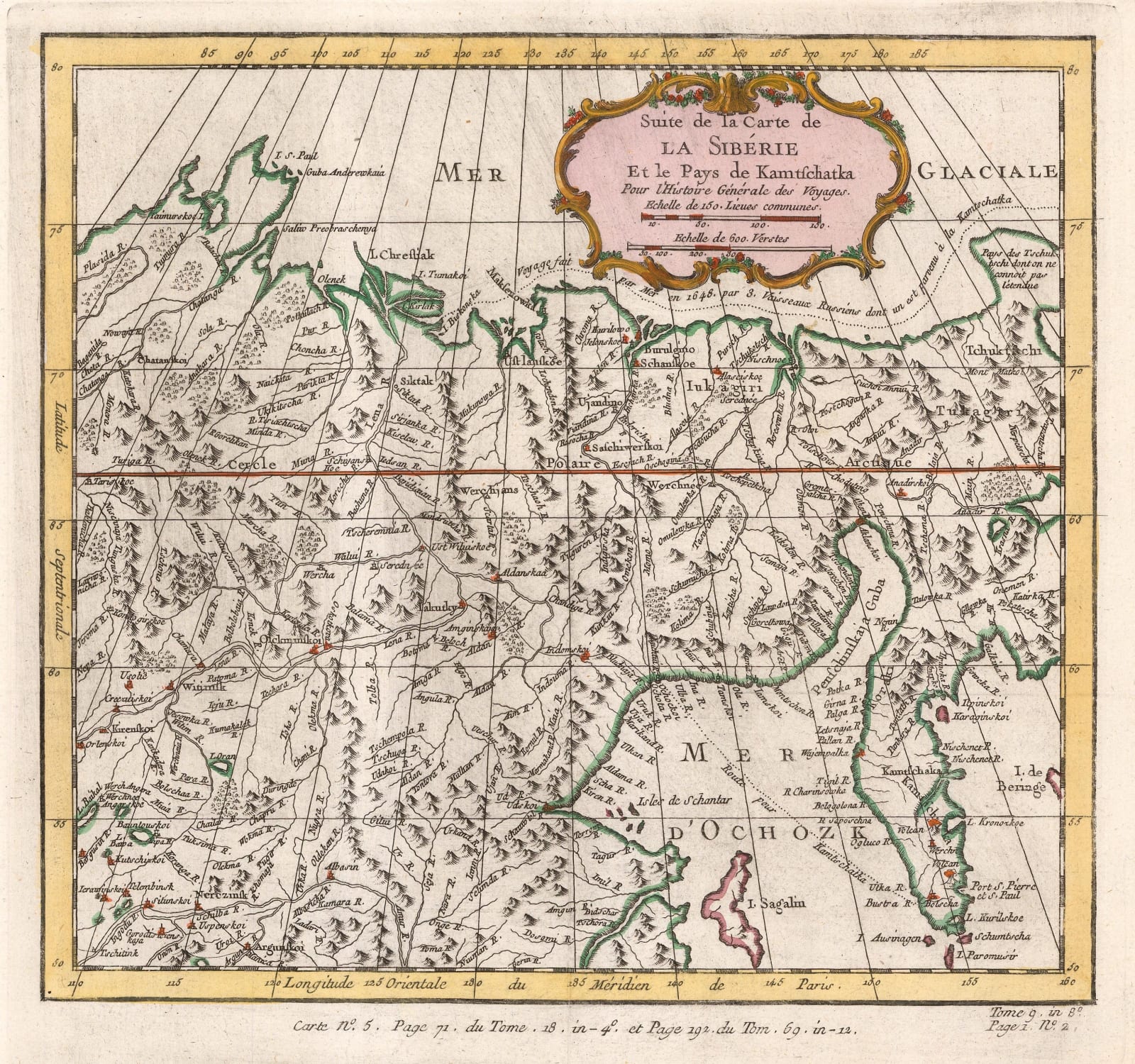 Jacques-Nicolas Bellin, Siberia & Kamchatka, 1748