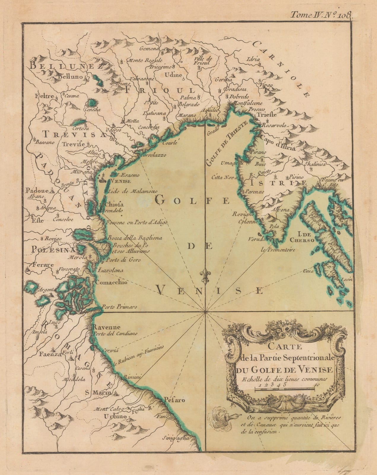 Jacques-Nicolas Bellin, Gulf of Venice & Northern Adriatic, 1764