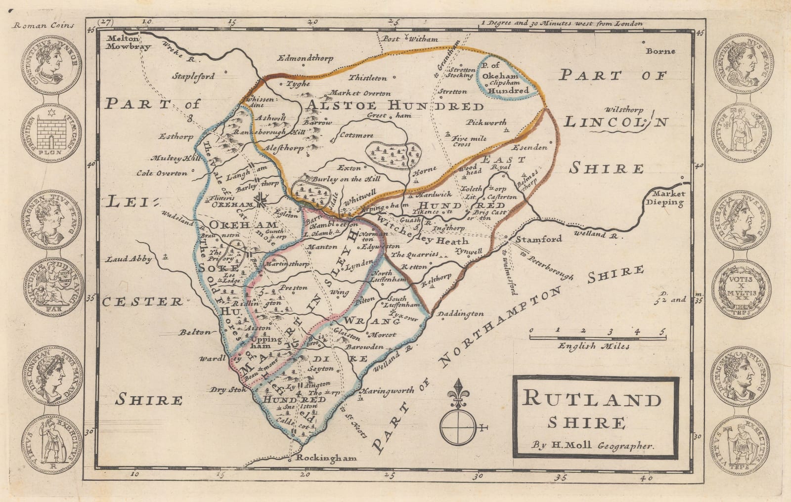 Herman Moll, Rutlandshire, 1724