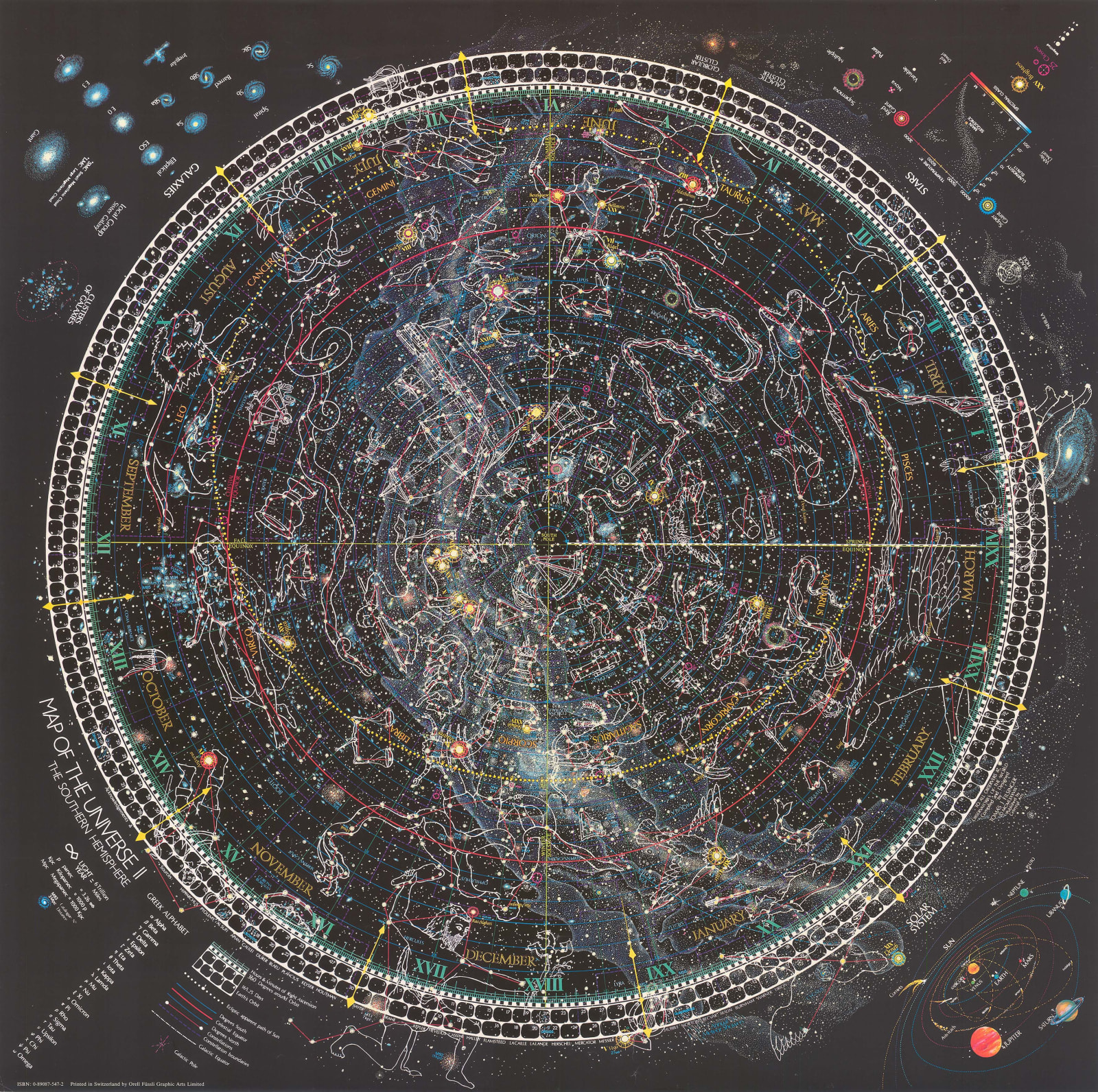 Tomas J. Filsinger, Map of the Universe II, Southern Hemisphere, 1981 c.