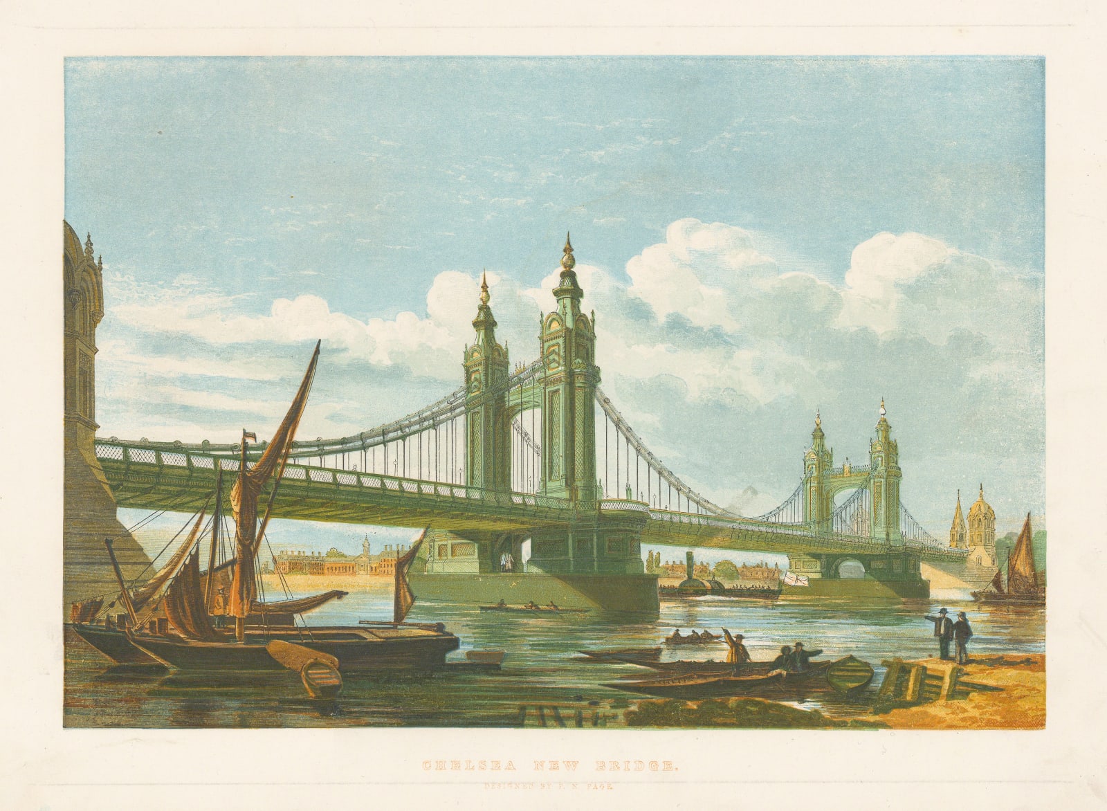 Illustrated London News (ILN), London - Chelsea Bridge, 1879
