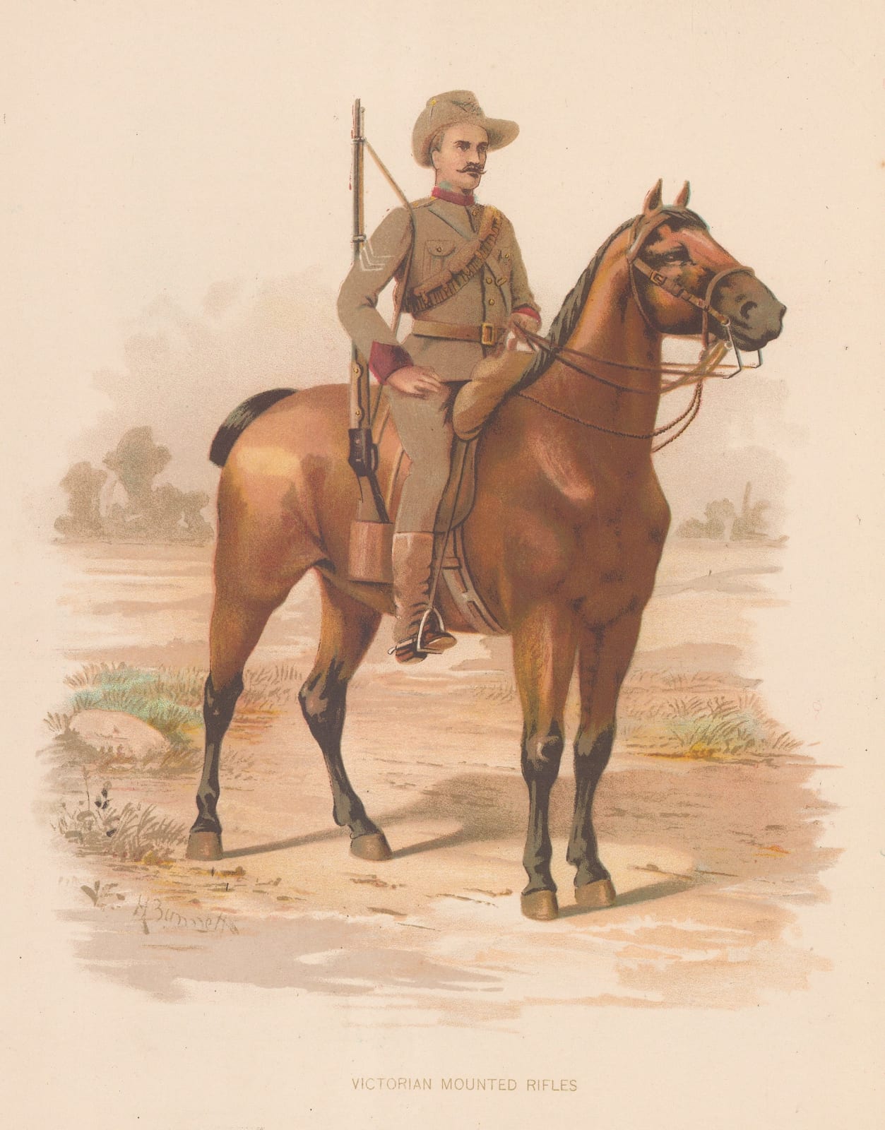 Walter Richards, British Army - British Overseas, Victorian Mounted Rifles, 1890 c.