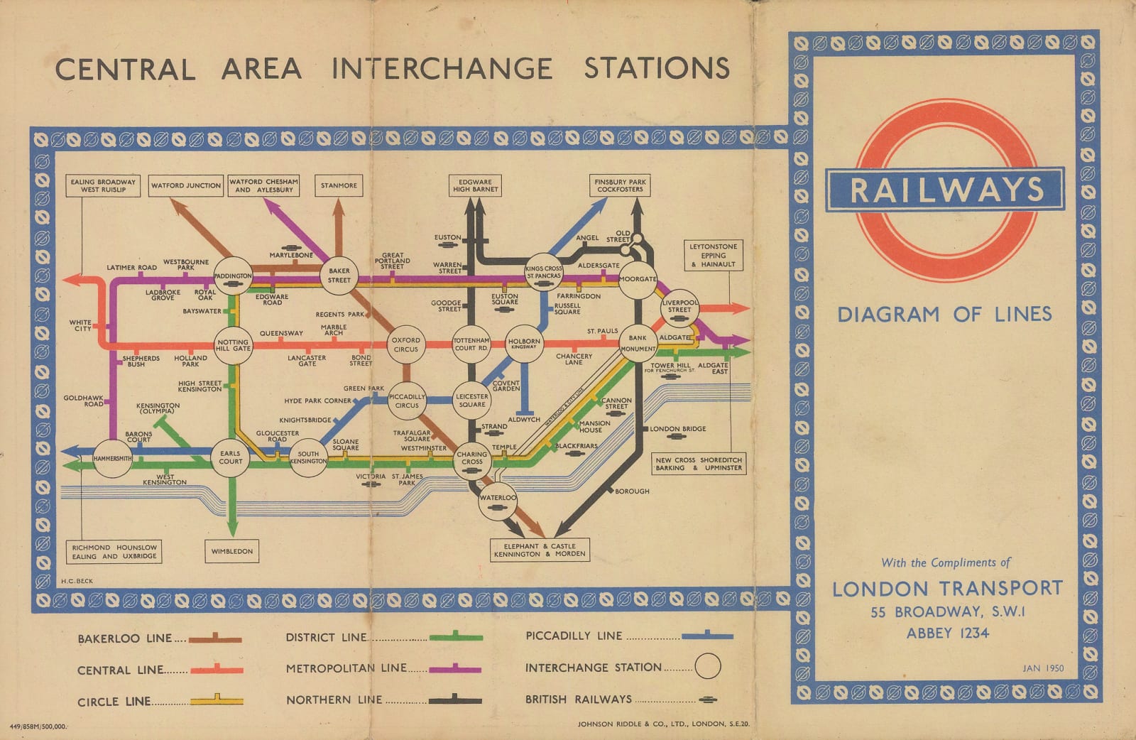 Harry Beck, London Underground Map, 1950