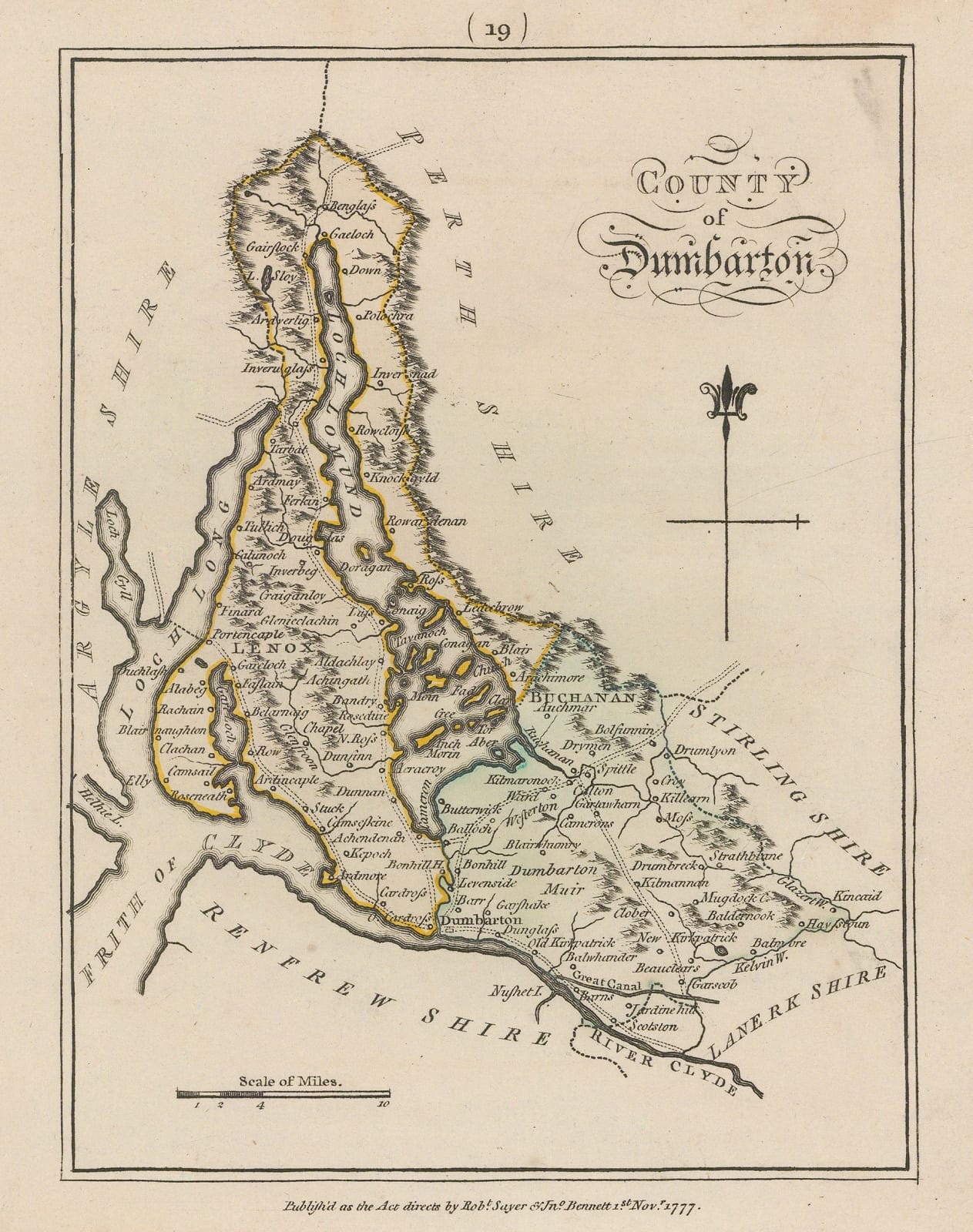 Sayer & Bennett, Dunbartonshire, 1777