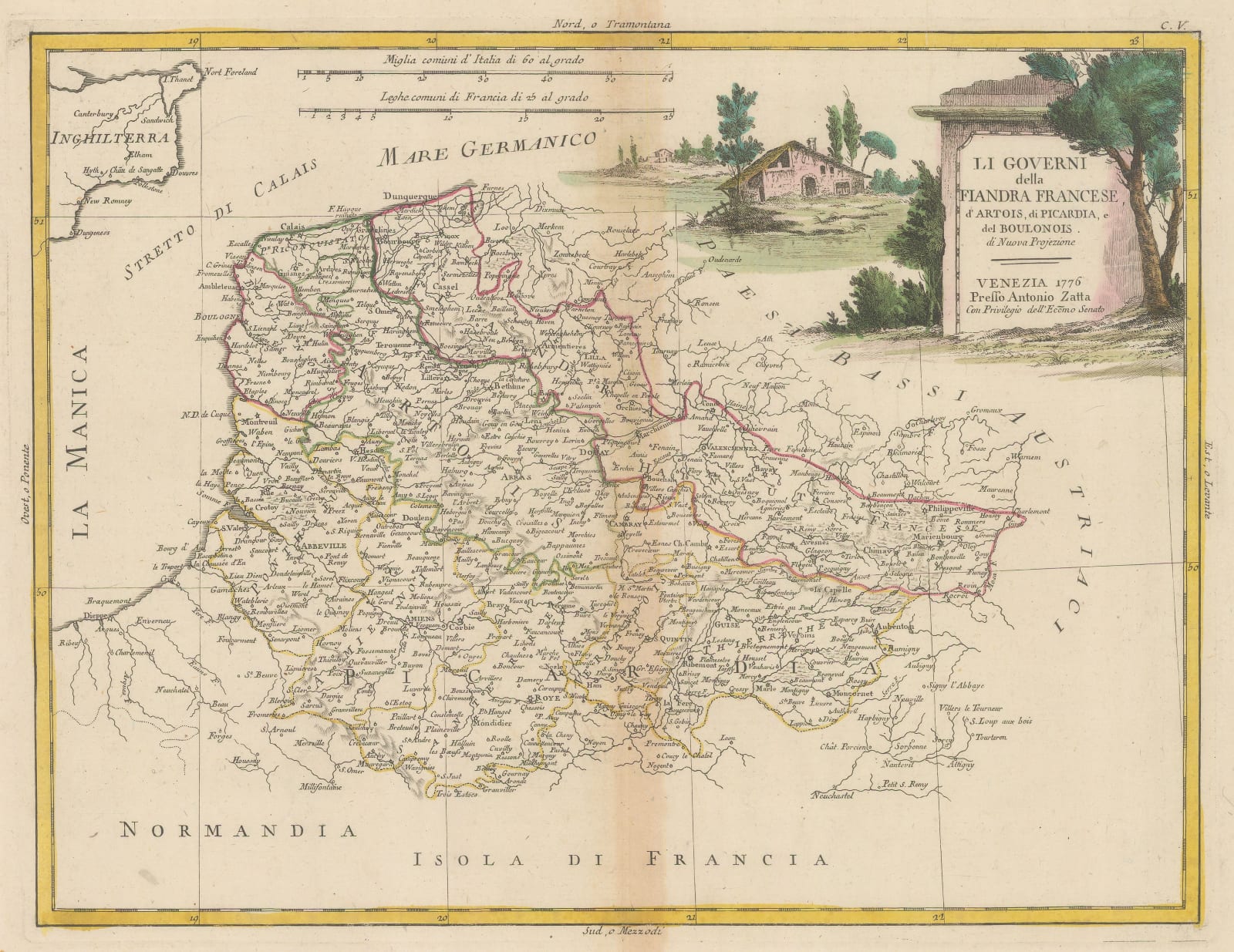Antonio Zatta, Northern France and Southern Belgium, 1776