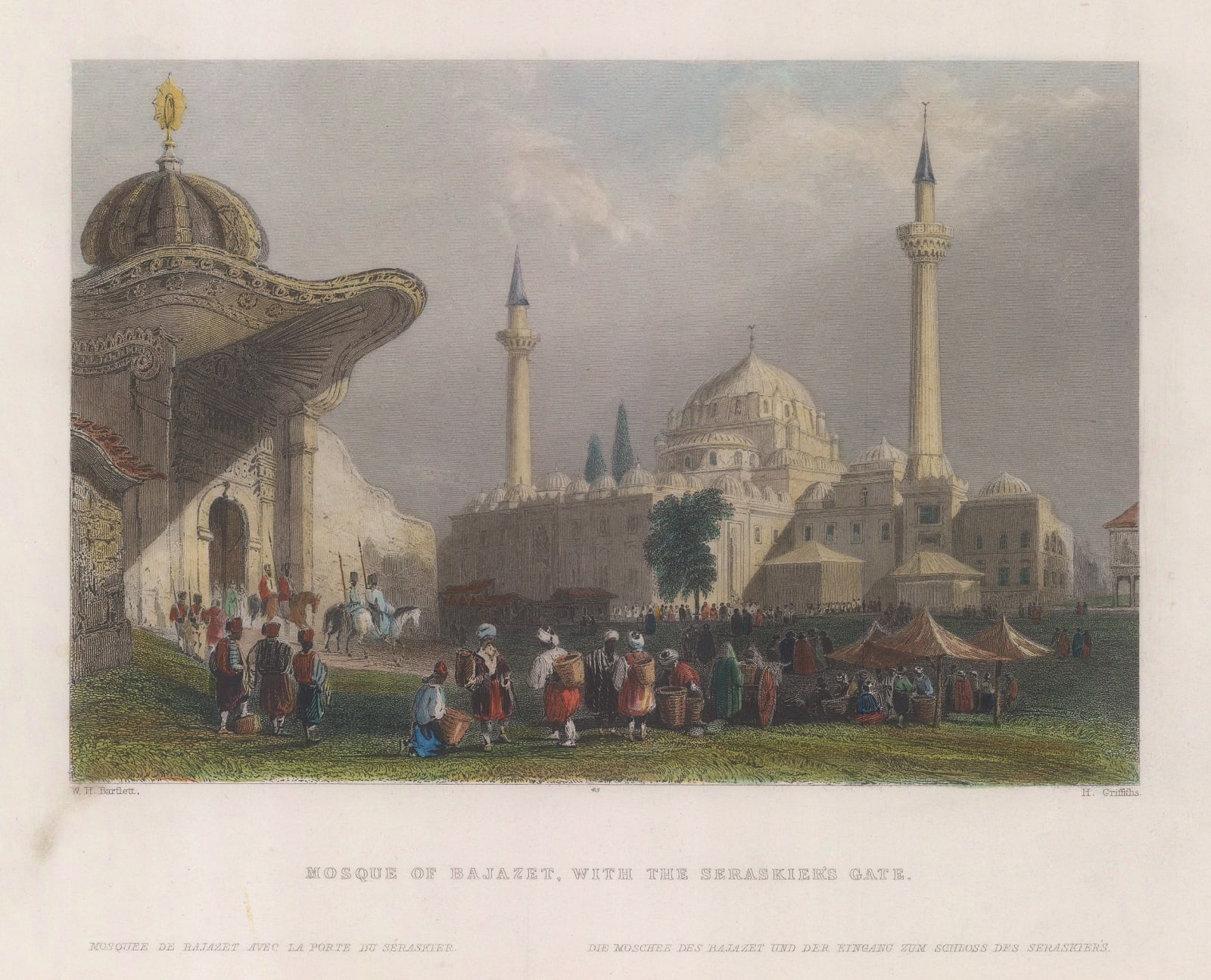 William Bartlett, Turkey - Istanbul / Constantinople, Mosque of Bajazet, 1839