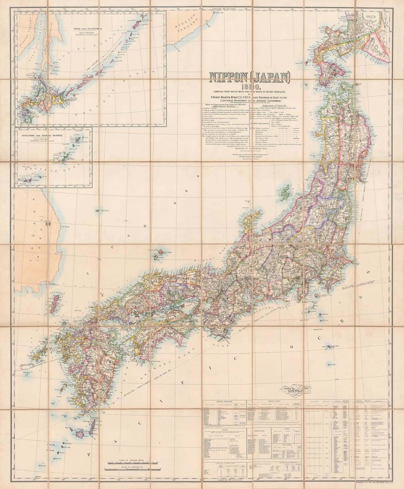 Henry Brunton, Wall map of Japan, 1880