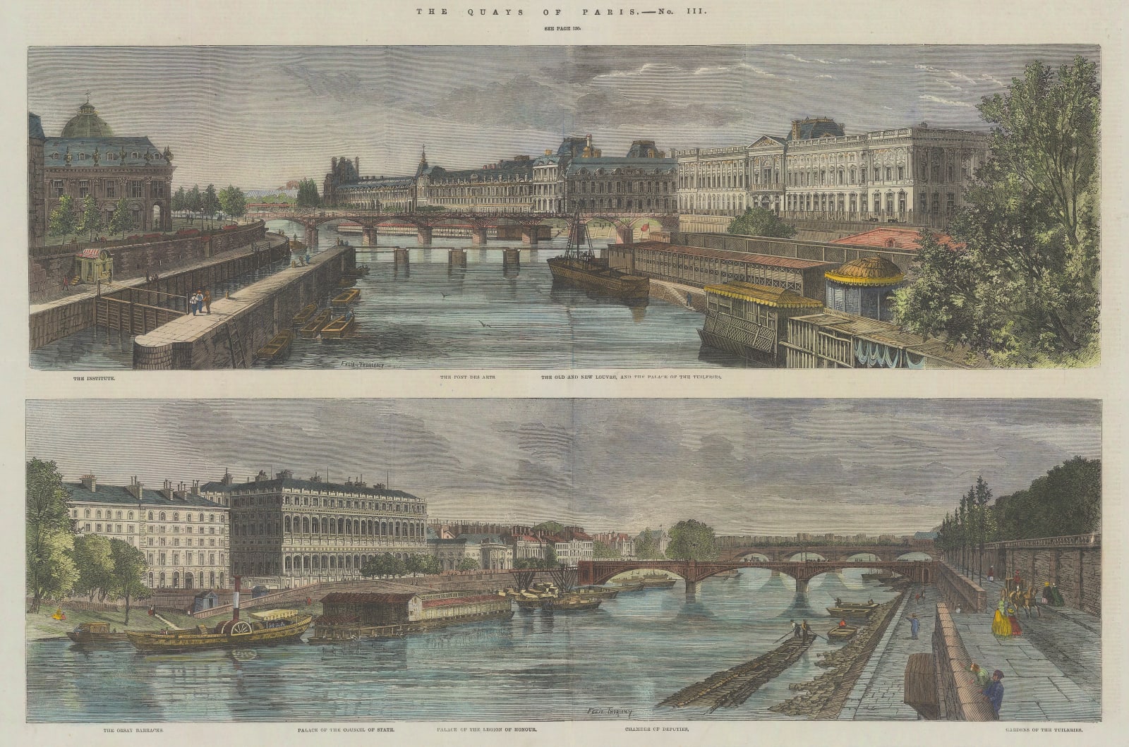 Illustrated London News (ILN), France - Paris, Quays of Paris, 1863