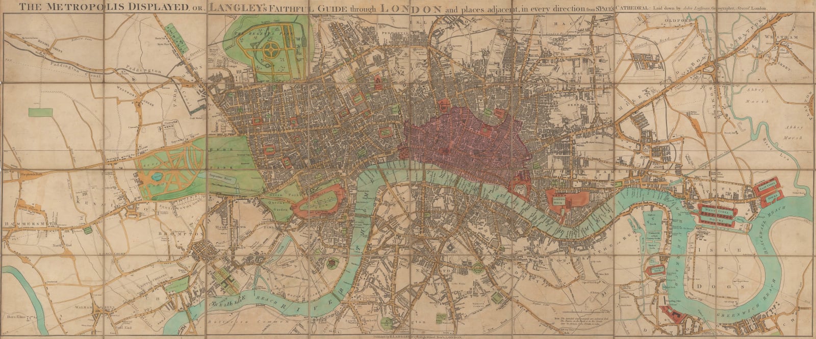 John Luffman, The Metropolis Displayed or Langley's Faithful Guide through London, 1822