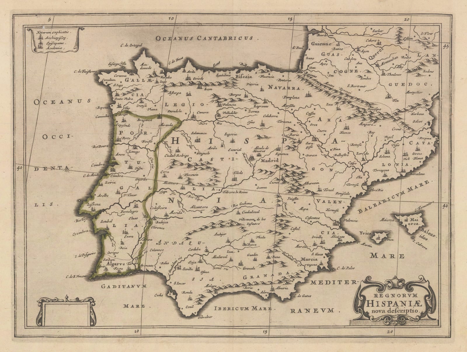 Nicolas Sanson, Iberian Peninsula, 1679