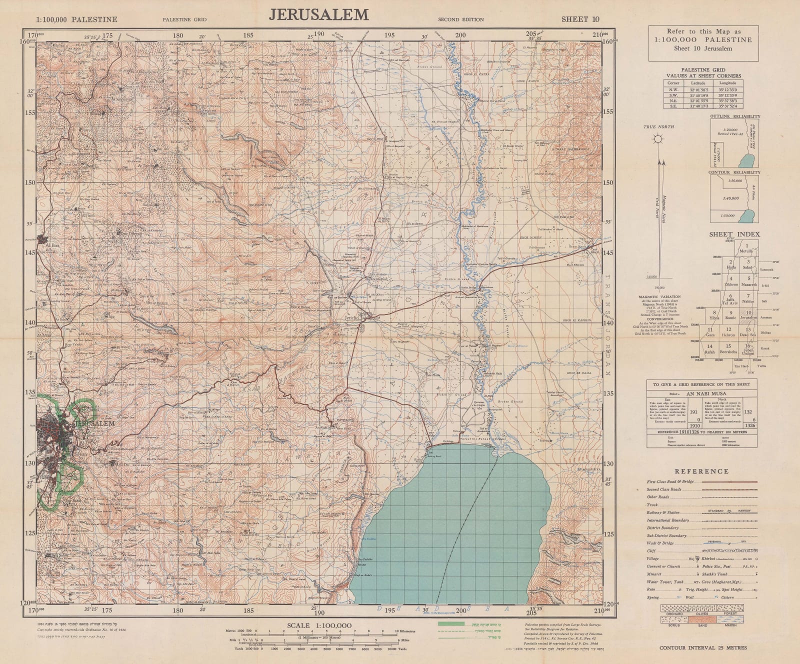 Survey of Palestine, Jerusalem, 1956