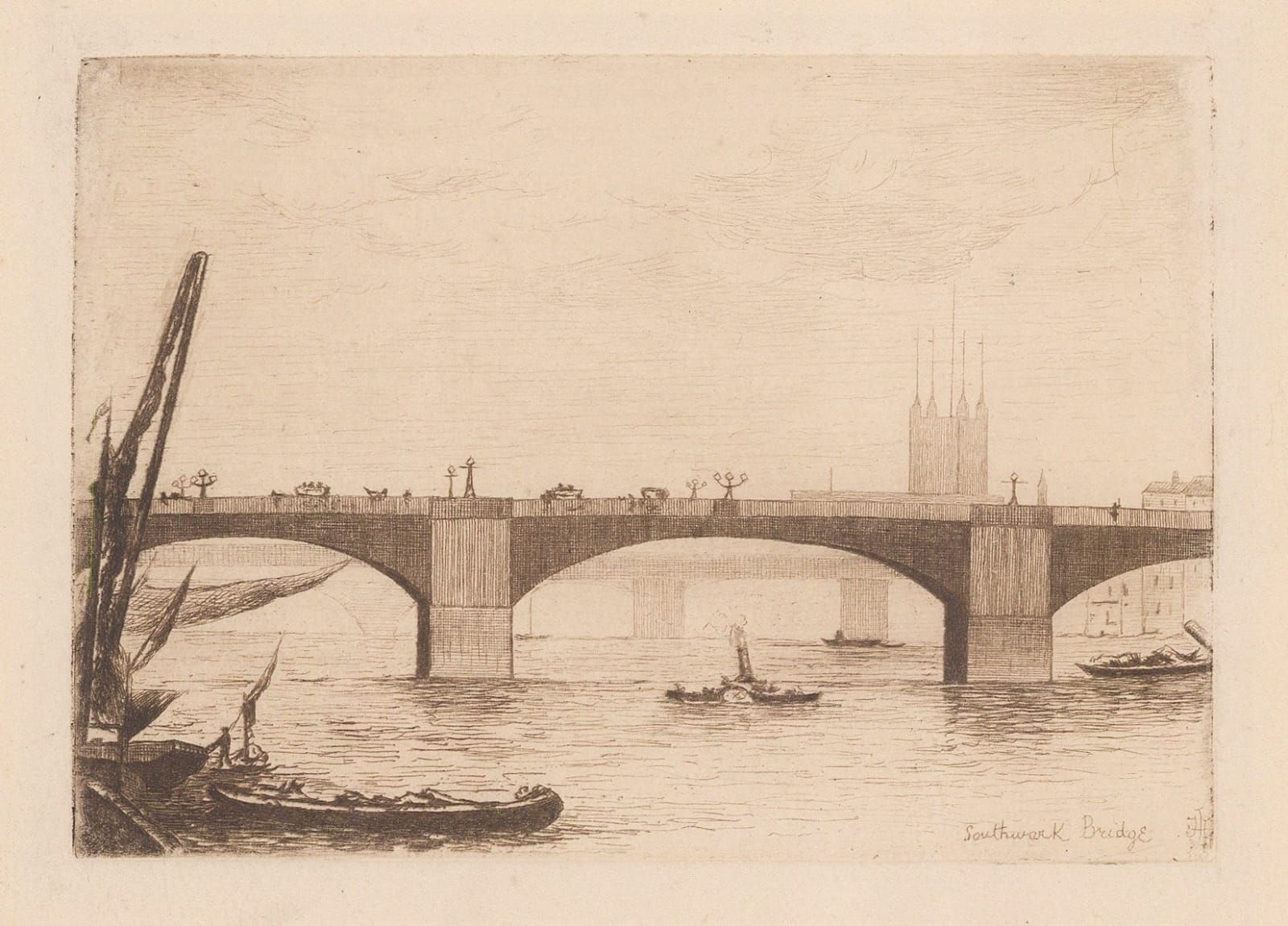 J.H. Herring, London - Southwark Bridge, 1884