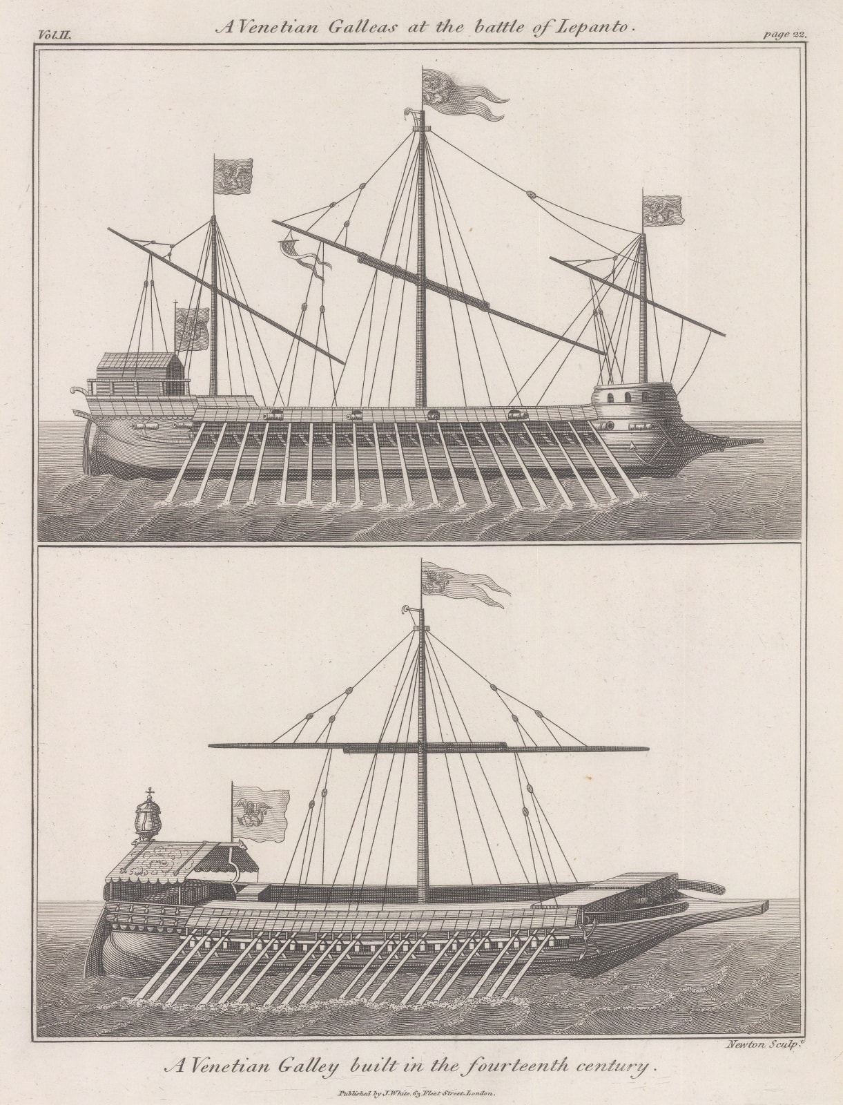 John Charnock, Ships - Venetian Galley 1571, 1802