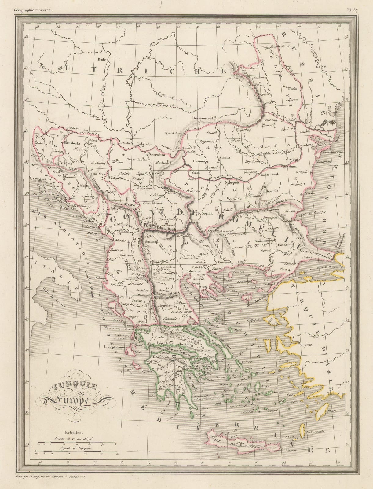 Tardieu, Turquie d'Europe, 1820 c.