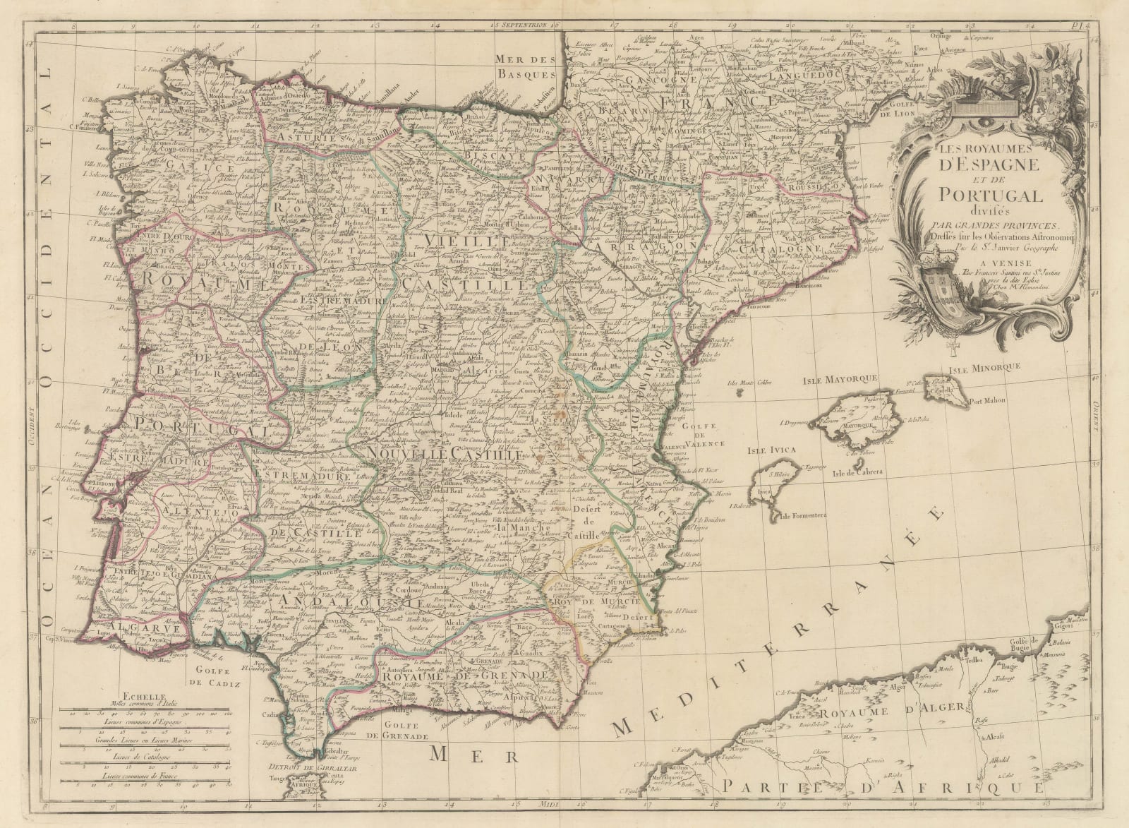 Francois Santini, Kingdoms of Spain and Portugal, 1780 c.