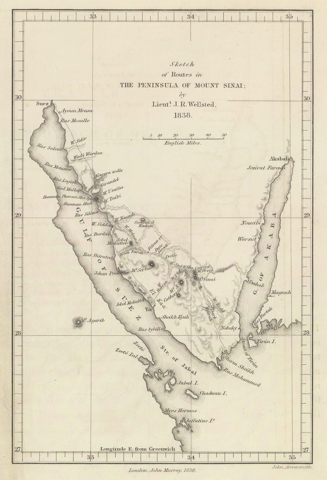 James Wellsted, Mount Sinai Peninsula, 1838