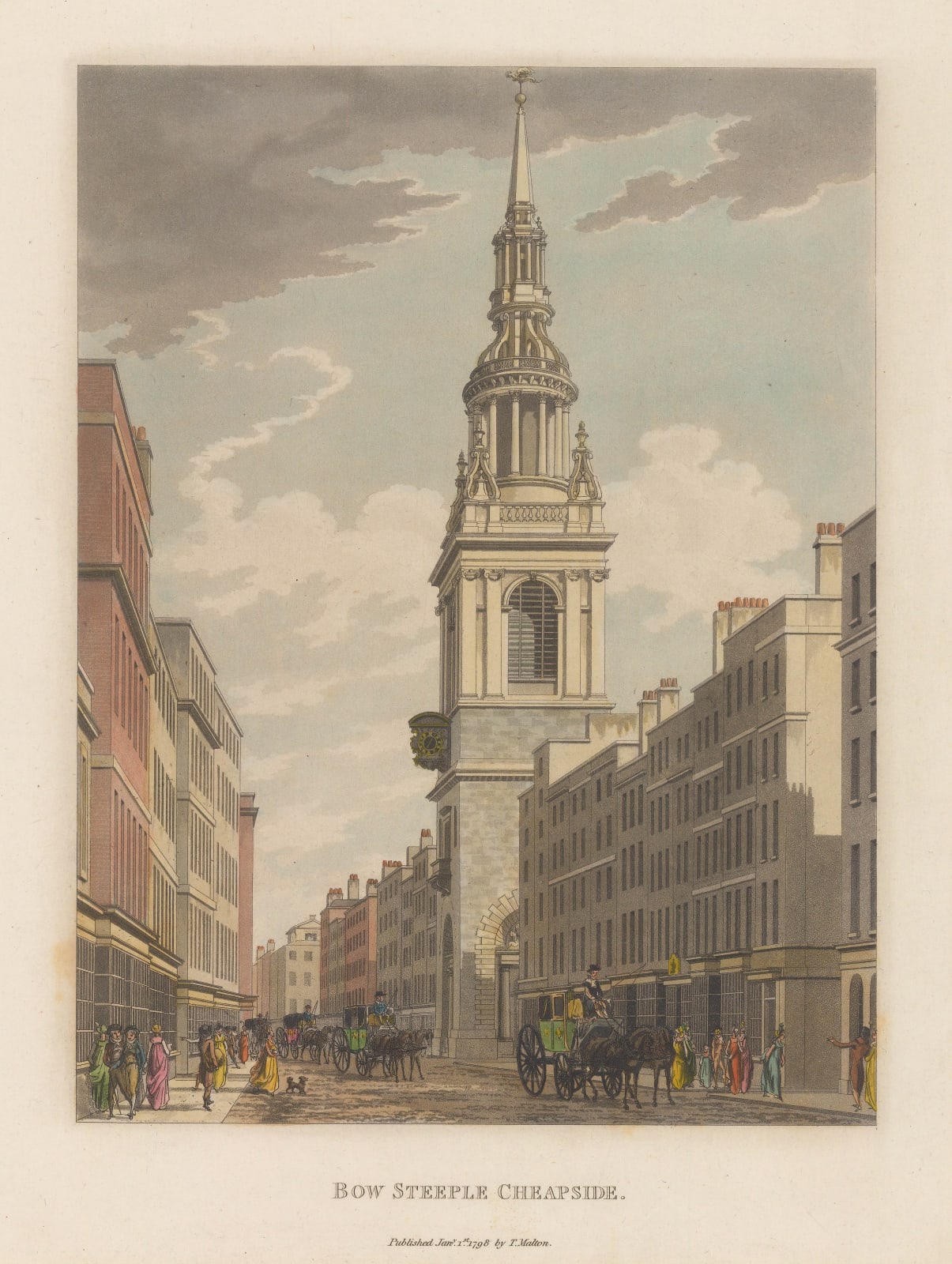 Thomas Malton, London - St. Mary-le-Bow Church, 1798