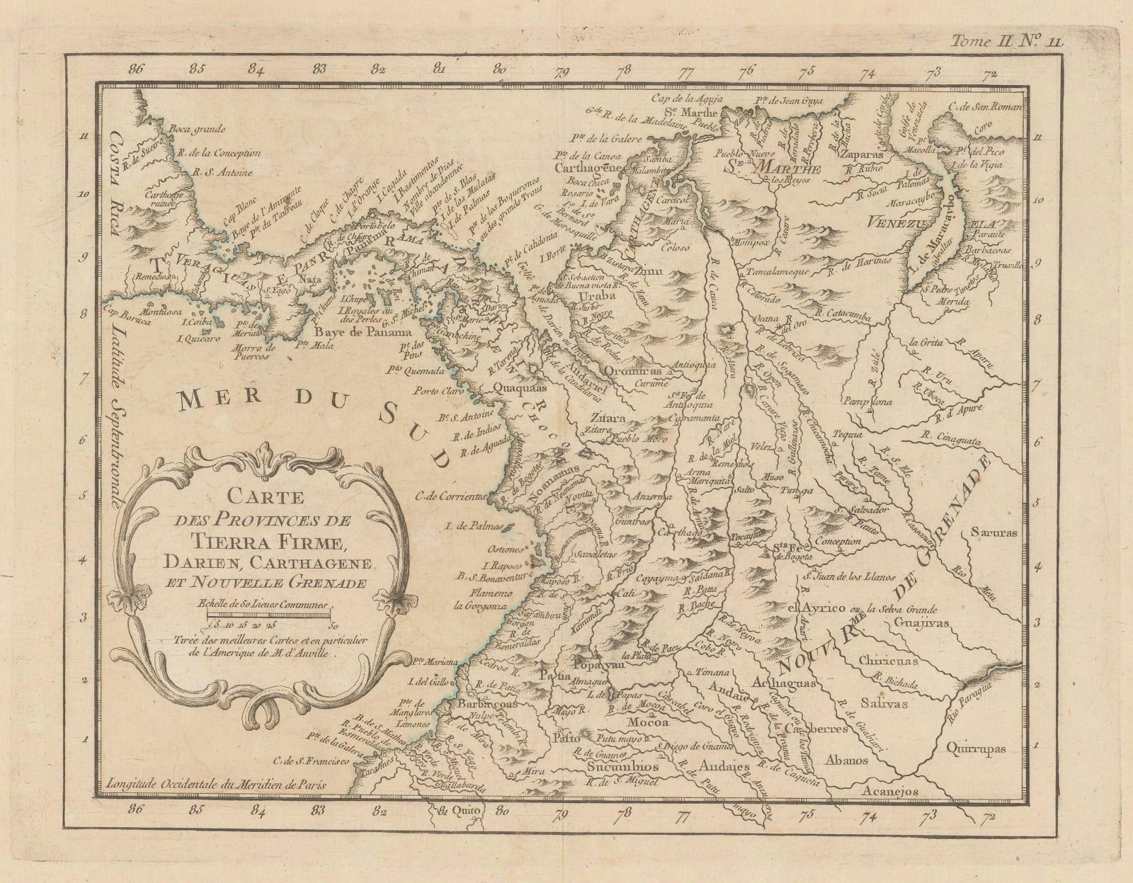 Jacques-Nicolas Bellin, Colombia & Panama, 1764
