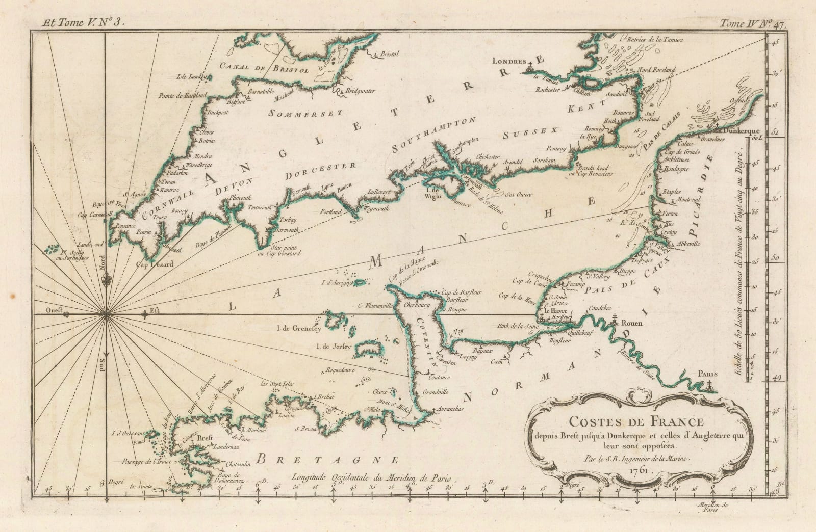 Jacques-Nicolas Bellin, English Channel, 1764