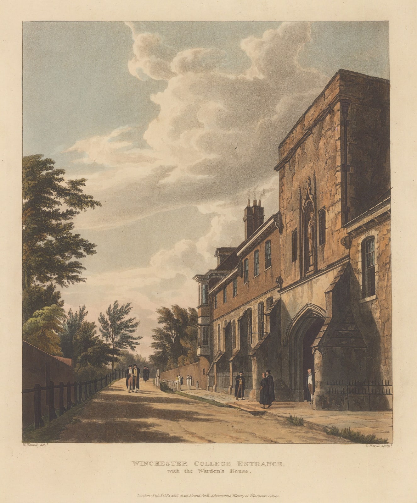 Rudolph Ackermann, Winchester College, Hampshire, 1816