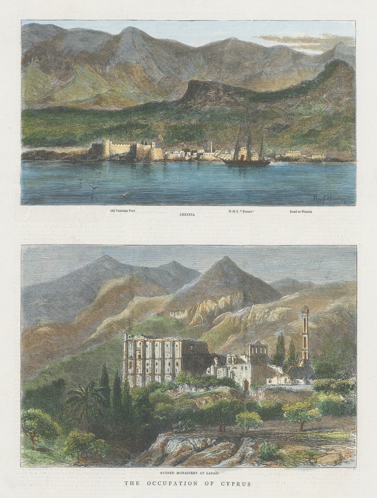 The Graphic Magazine, Cyprus - Kyrenia & Bellapais Abbey, 1878
