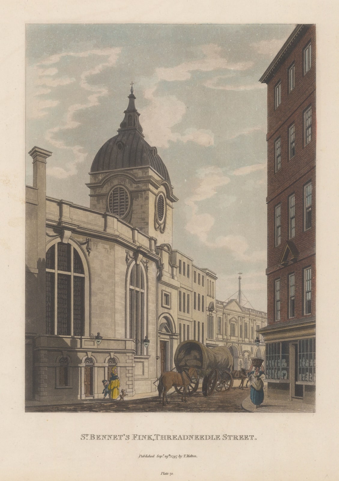 Thomas Malton, London - St Benet Fink, Threadneedle Street, 1797
