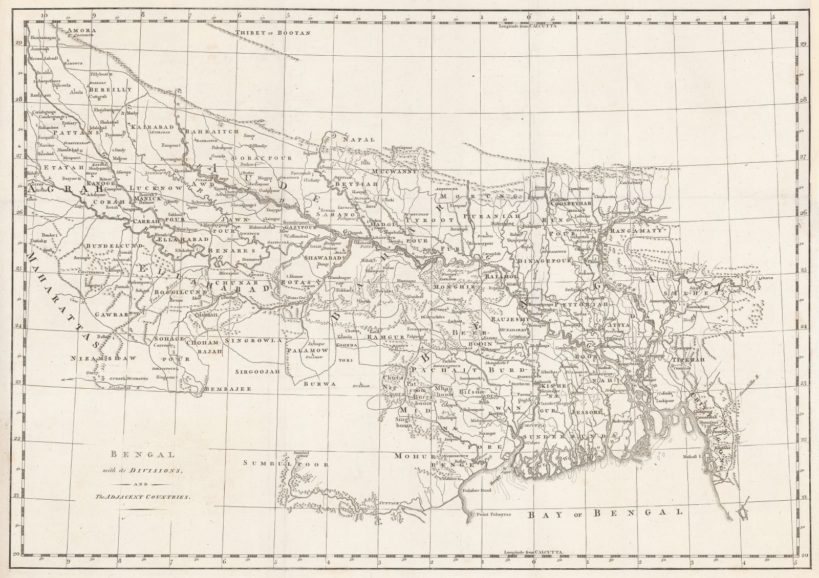 Robert Orme, Bengal with its Divisions and the Adjacent Countries, 1778