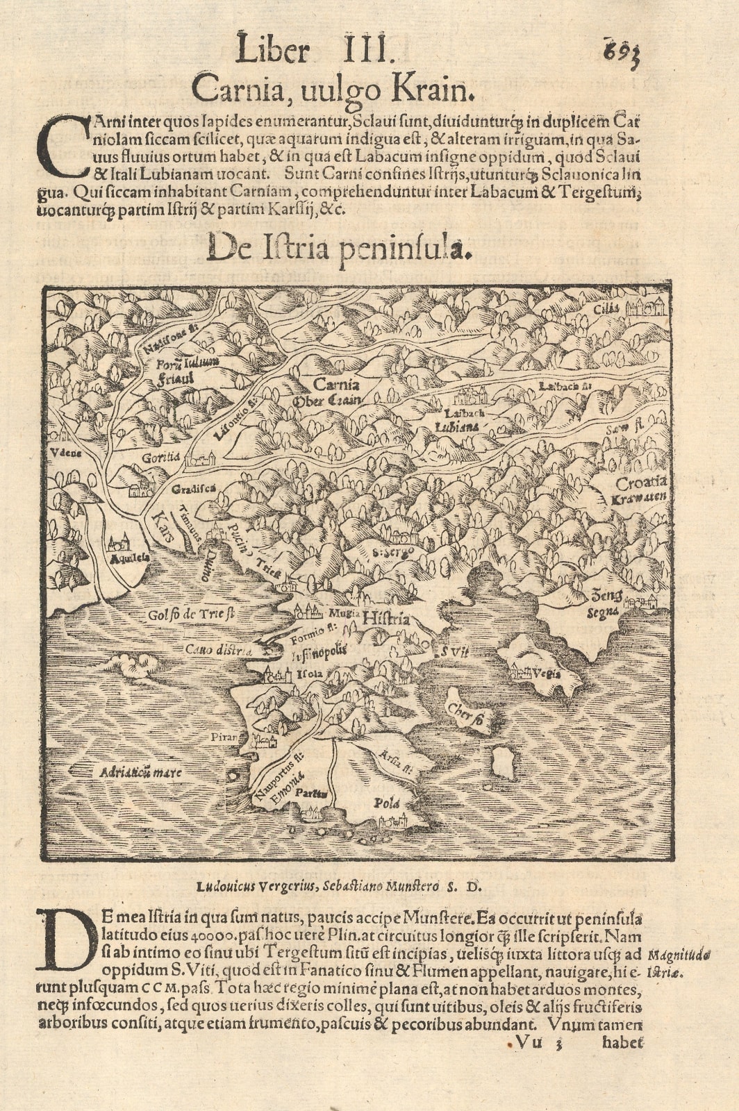 Sebastian Münster, Istrian Peninsula, Croatia, 1558