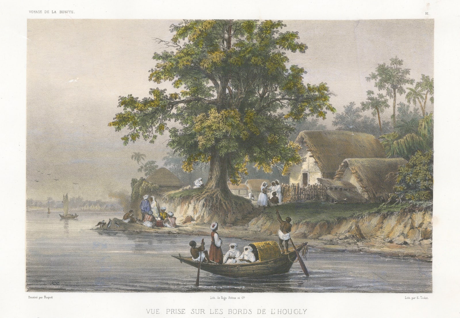 Auguste-Nicolas Vaillant, India - Kolkata / Calcutta, Hooghly River, 1850 c.