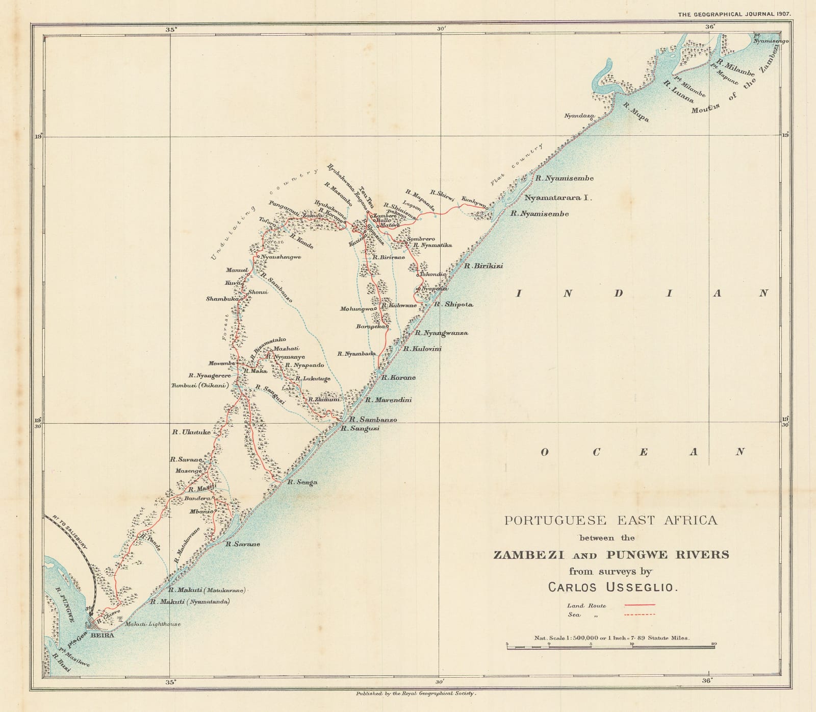 Royal Geographical Society (RGS), Coast of Mozambique, 1907